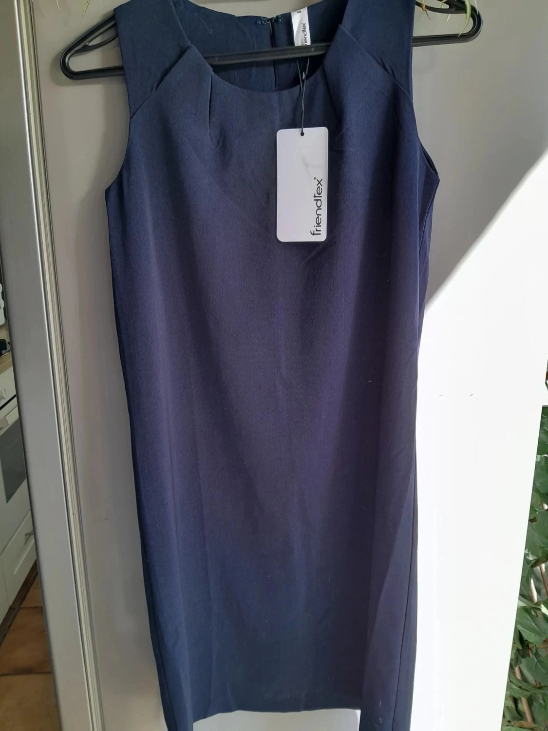 Robe habillée, sans manches, couleur bleue marine, taille XS